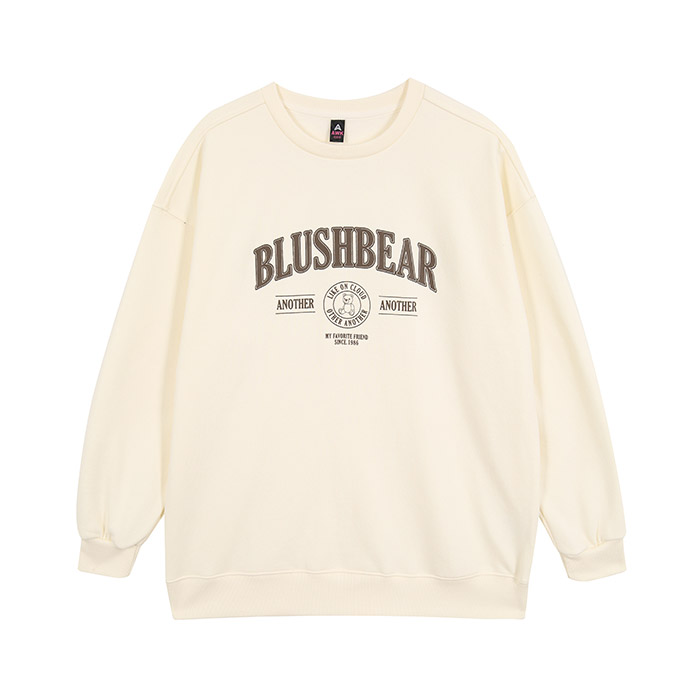 블러쉬베어 루즈핏 기모 맨투맨 티셔츠
